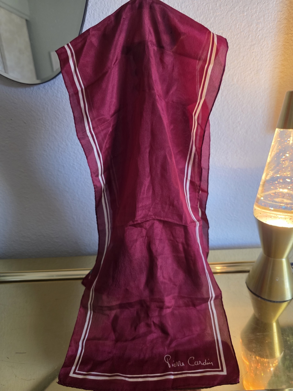 Vintage Burgundy 100% Pure Silk Scarf